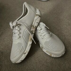 Crocs White Perforated Sneakers with Camo Accents